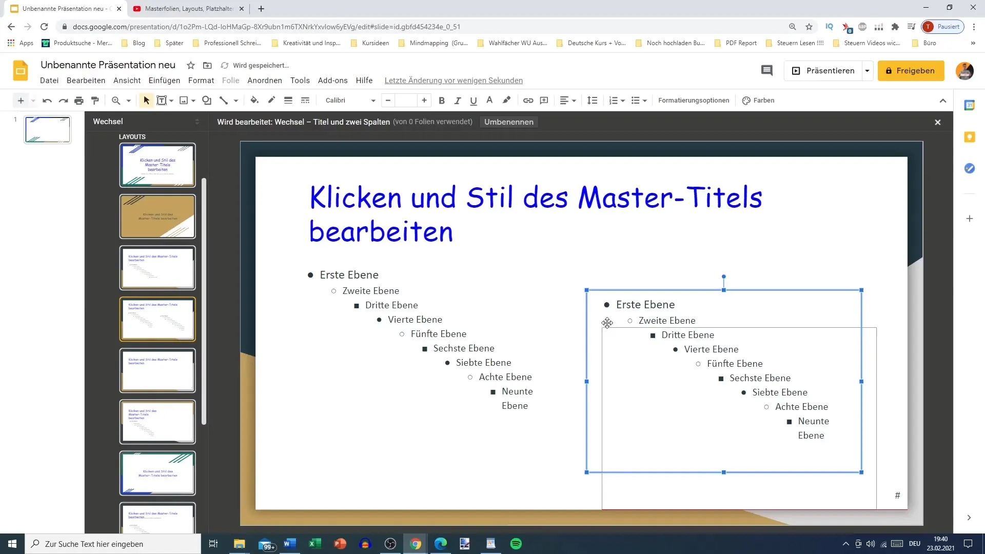 Modifier les diapositives maîtresses dans Google Slides