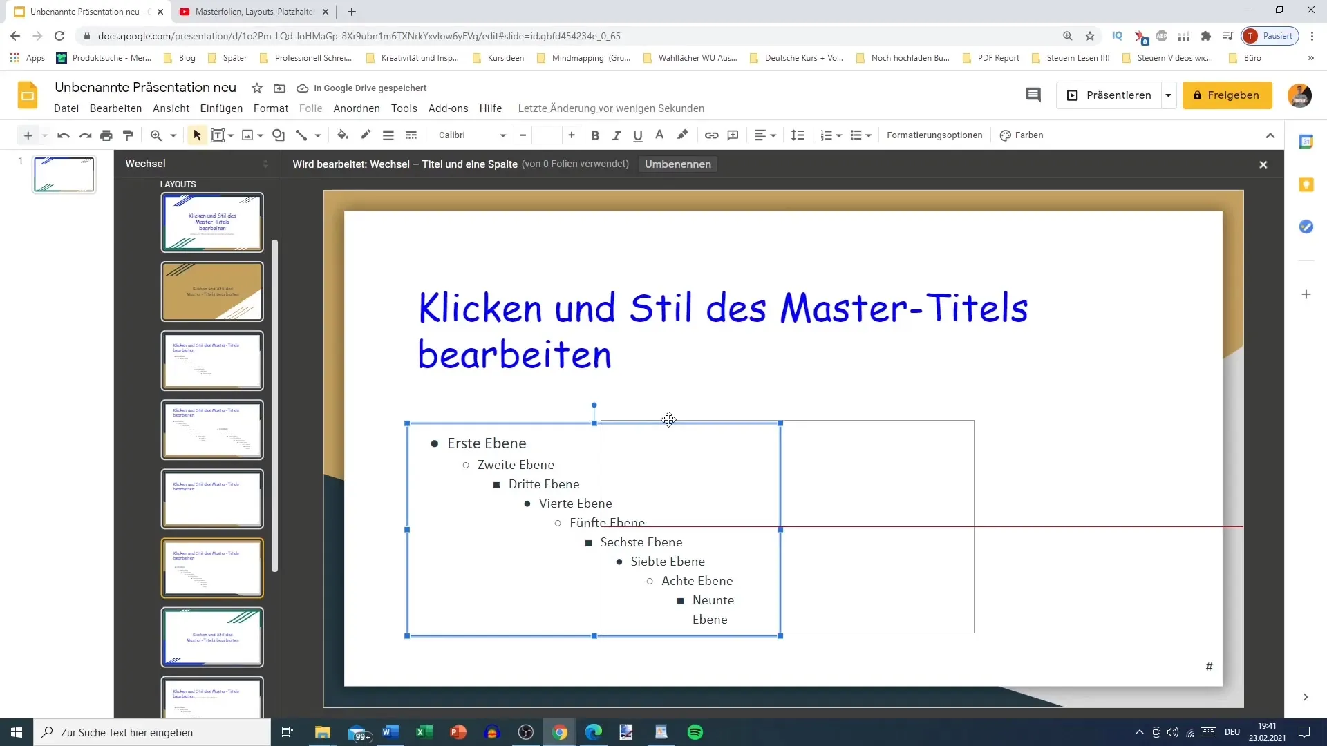 Modifier les diapositives maîtresses dans Google Slides