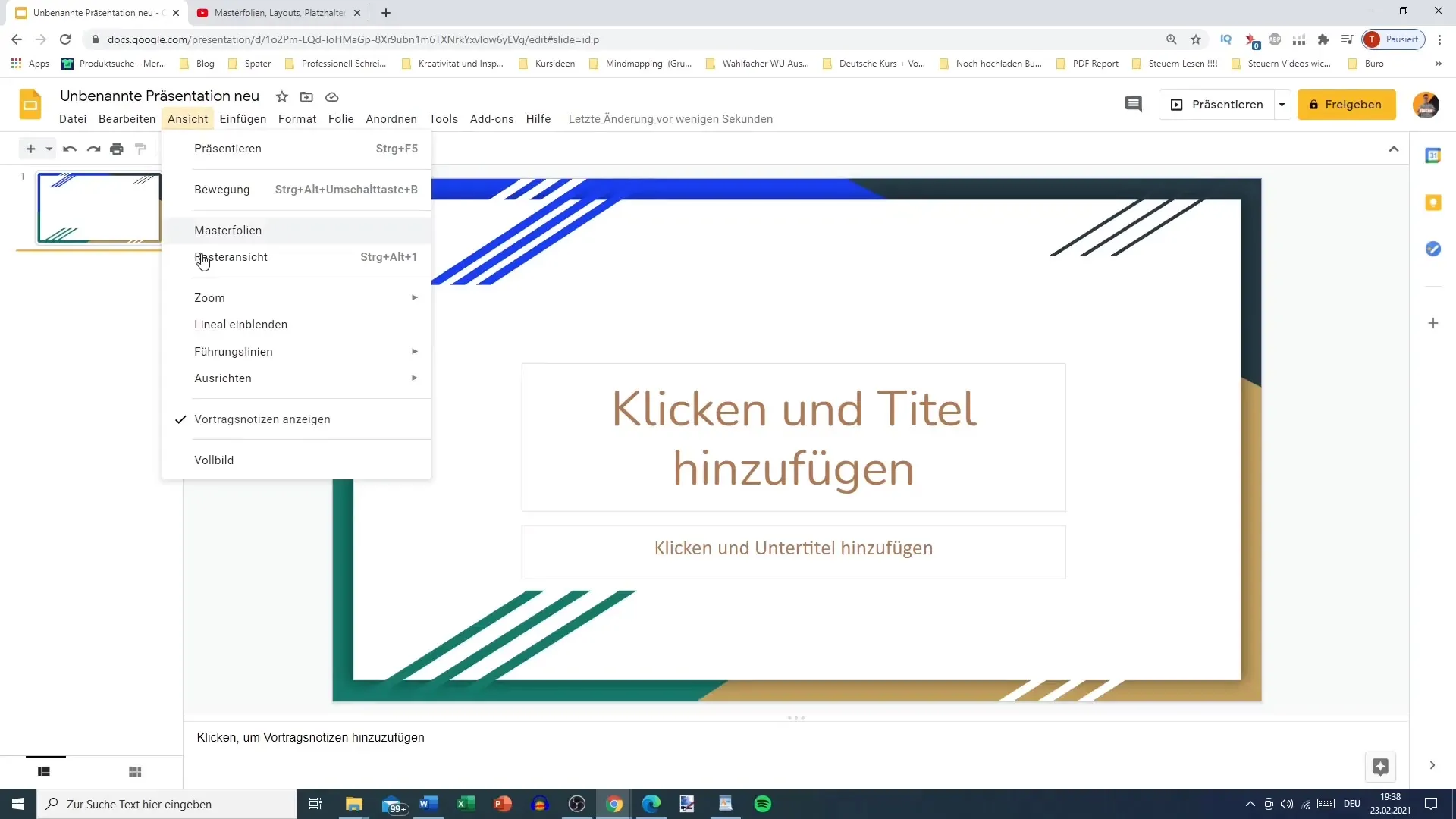 Edit master slides in Google Slides