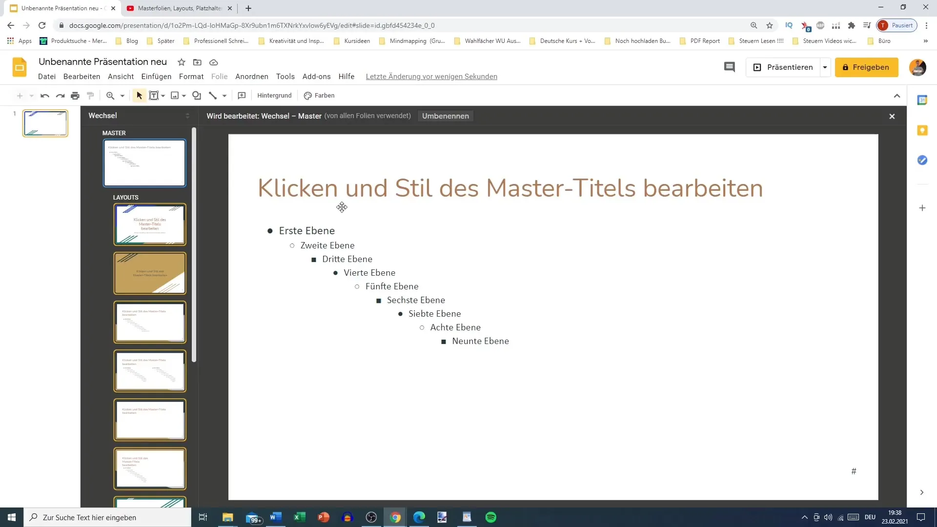 Modifier les diapositives maîtresses dans Google Slides