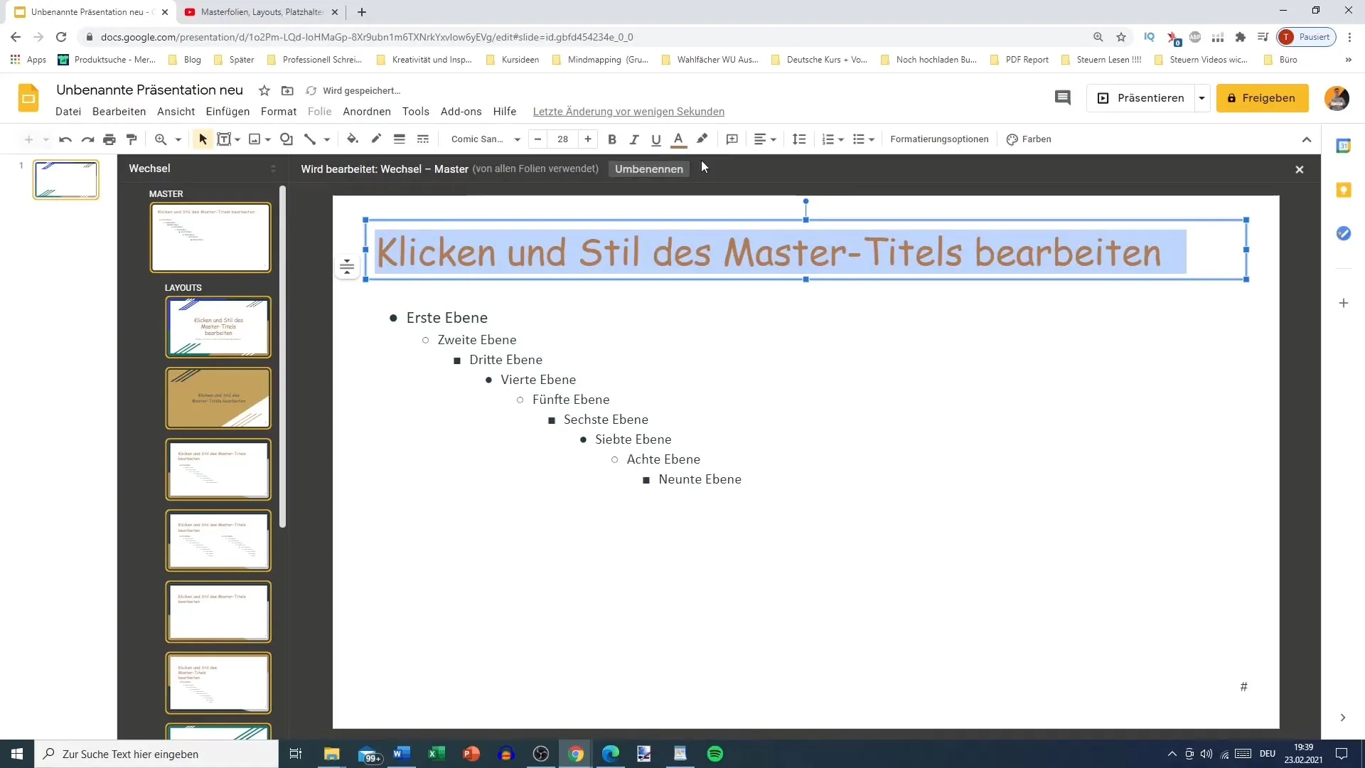 Mengedit master slide di Google Slides