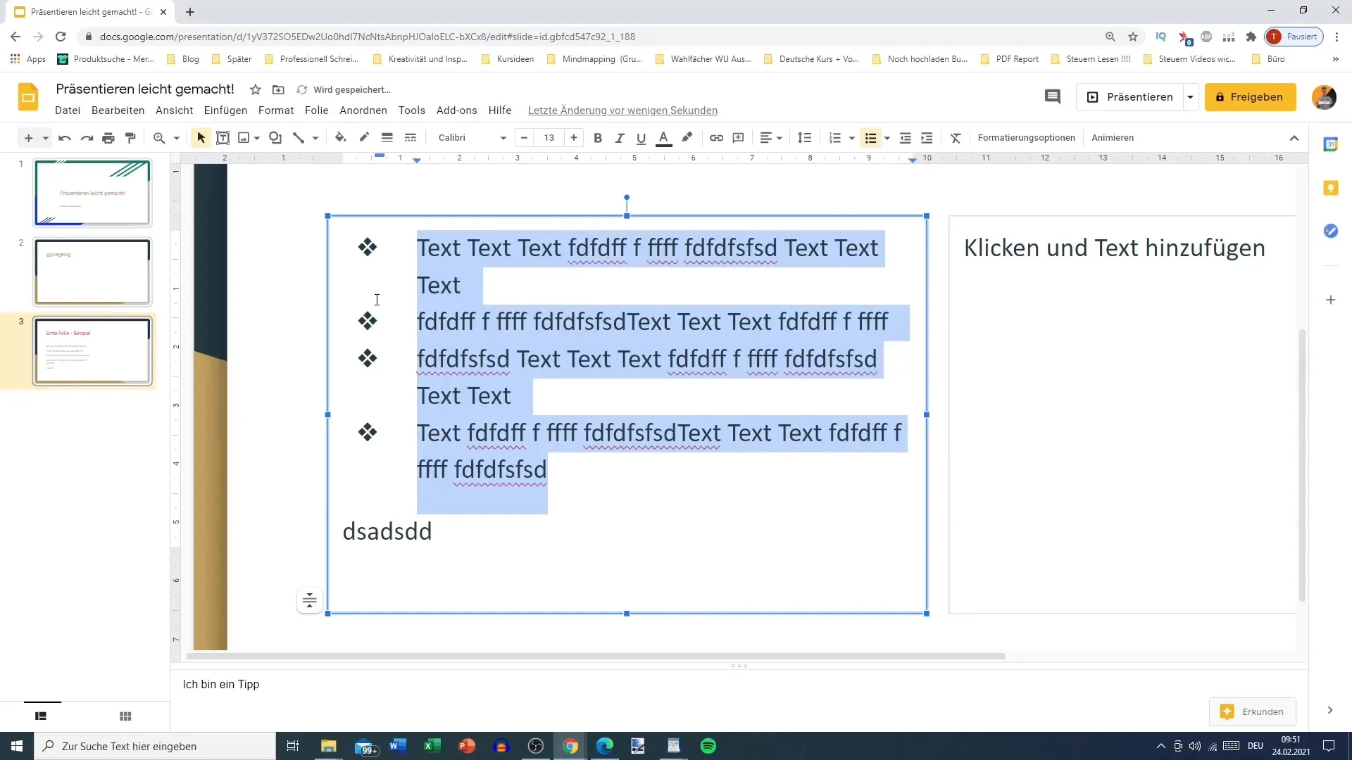 Pembuatan dan format teks di Google Slides