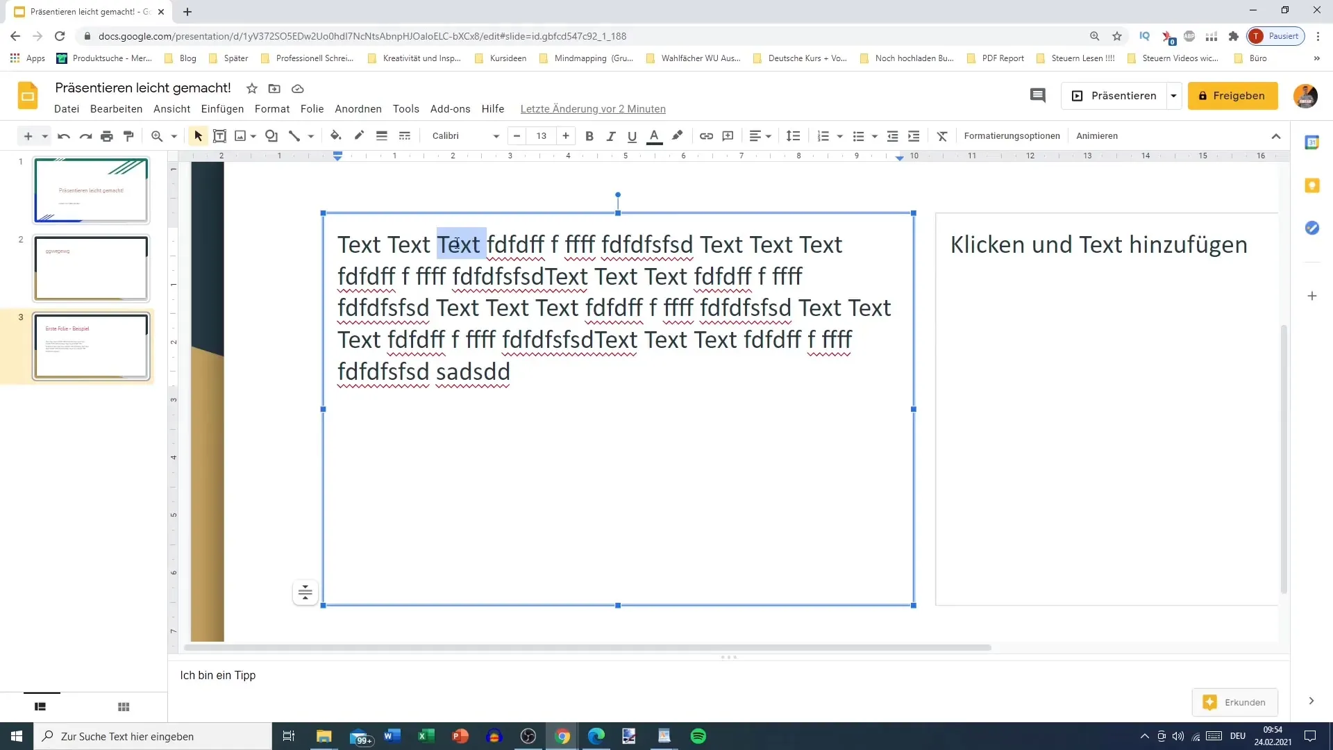 Use text options efficiently in Google Slides