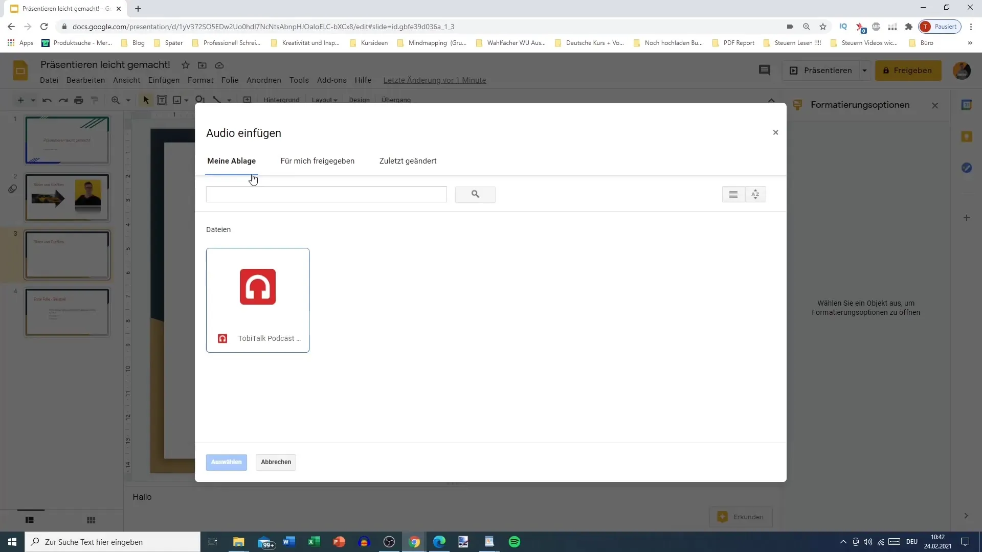 Audio in Google Slides effektiv einfügen