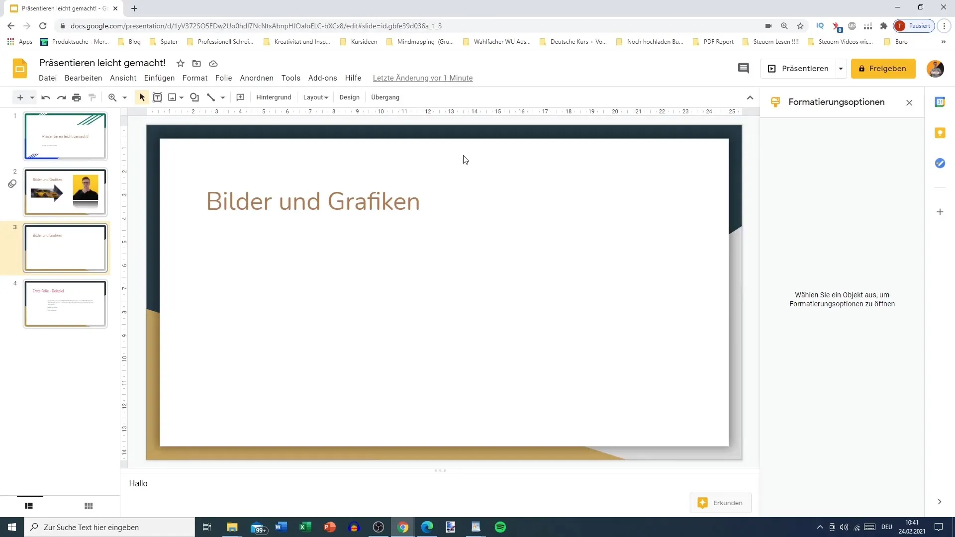 Inserting audio effectively in Google Slides