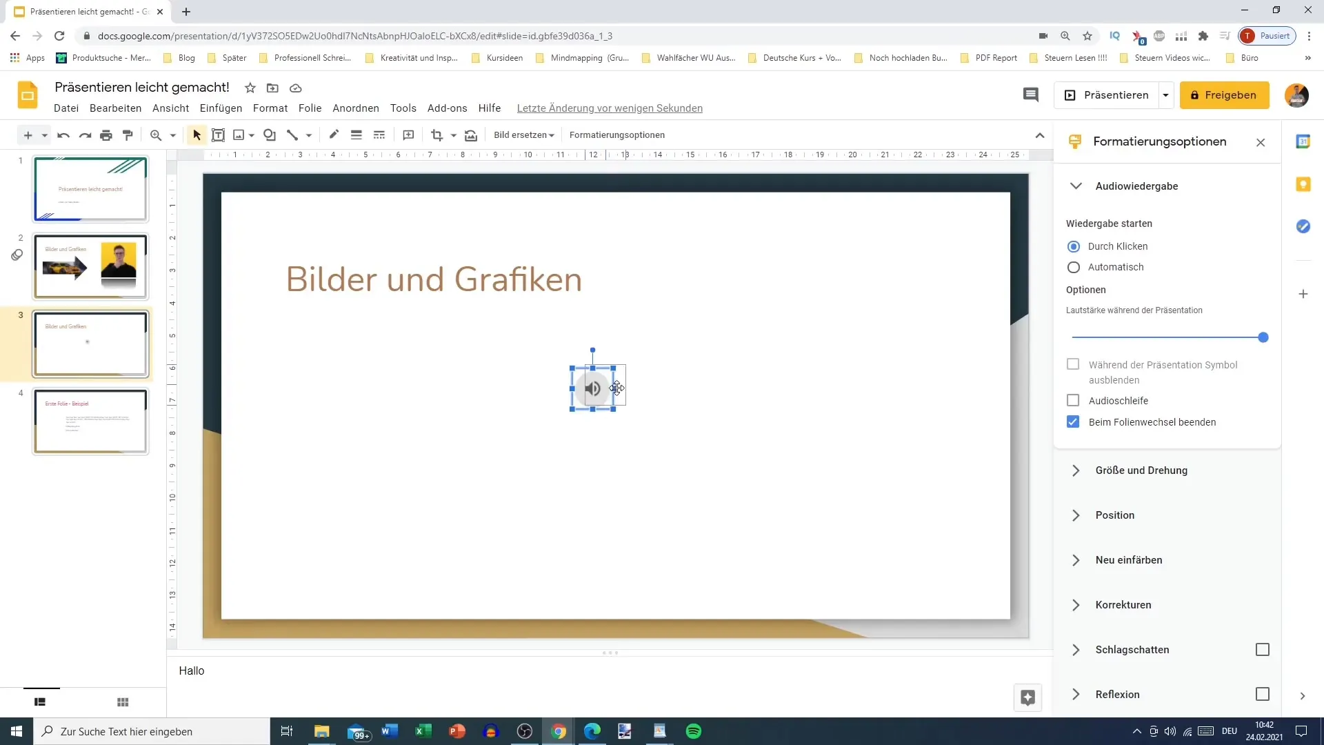 Audio in Google Slides effektiv einfügen