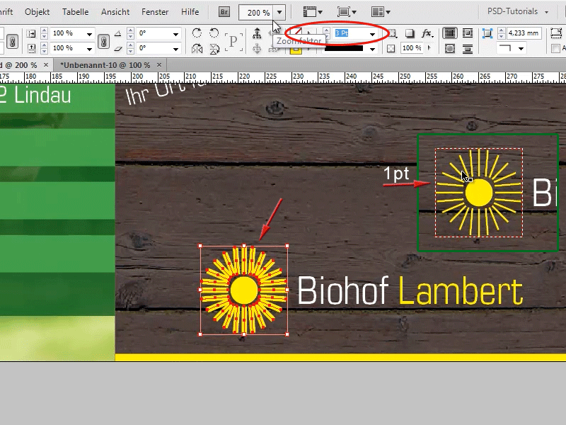 Tips & tricks för Adobe InDesign: Skapa solstråleffekt/solljus genom smart kopiering.