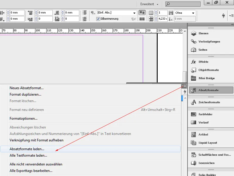 Mit Absatzformaten arbeiten in InDesign