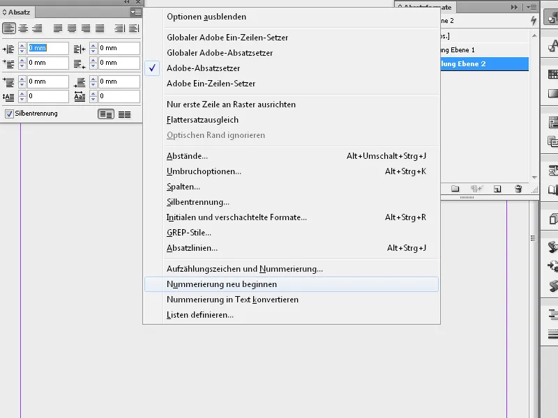 Mit Absatzformaten arbeiten in InDesign