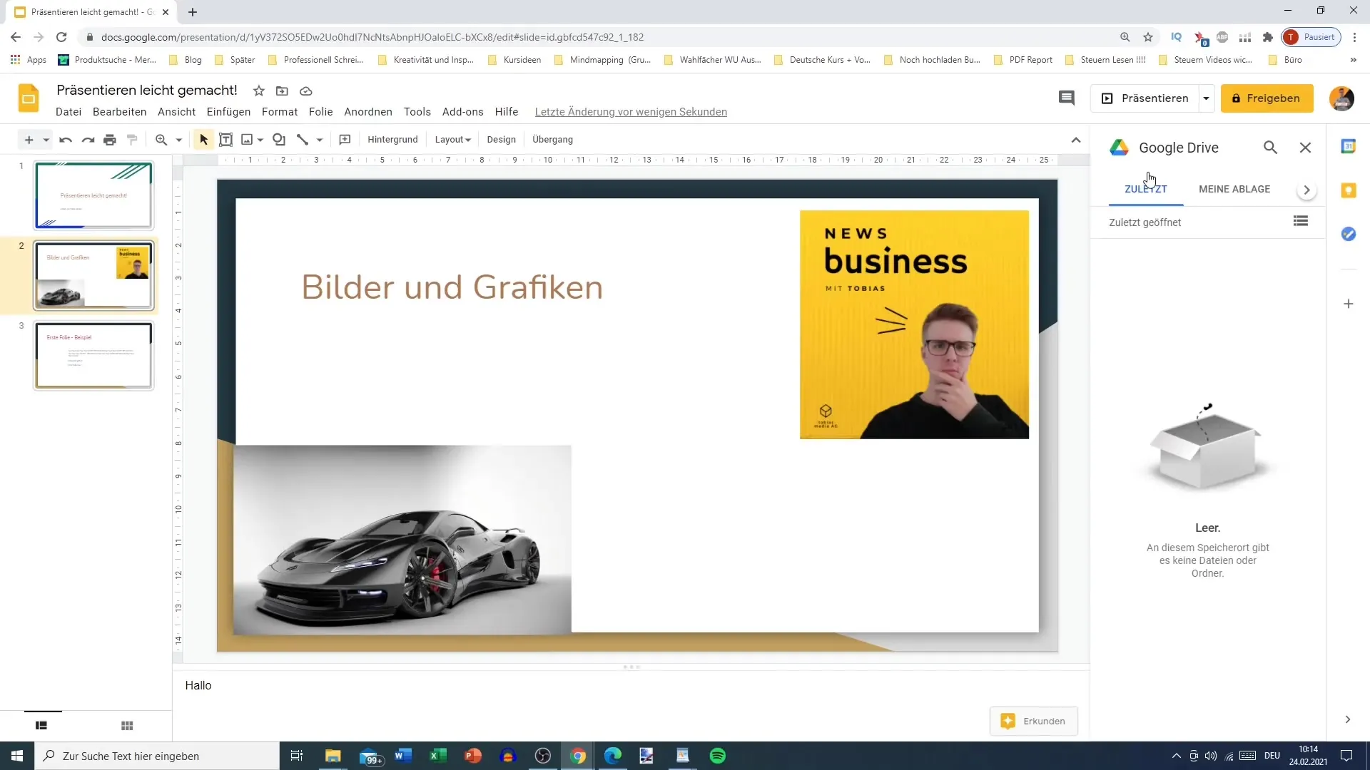 Integrating graphics and images effectively in Google Slides