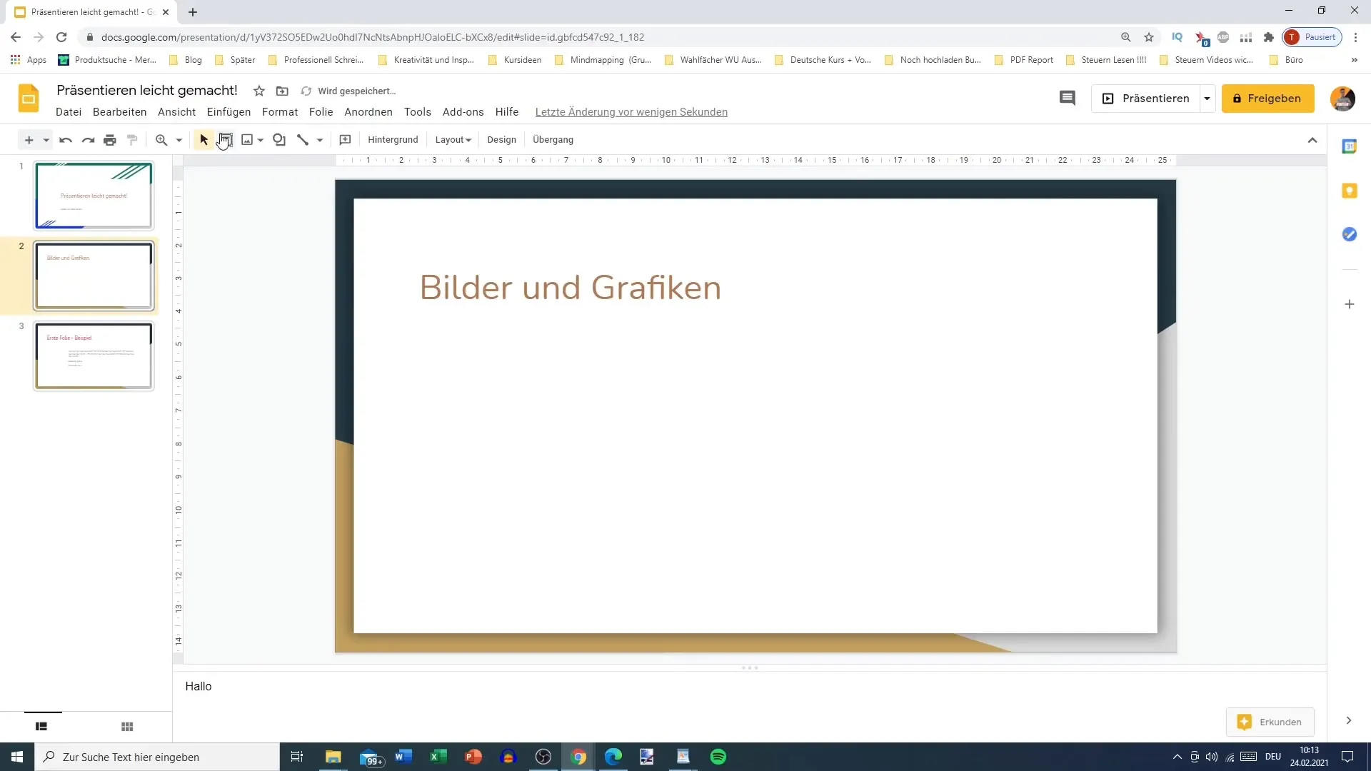 Integrating graphics and images effectively into Google Slides