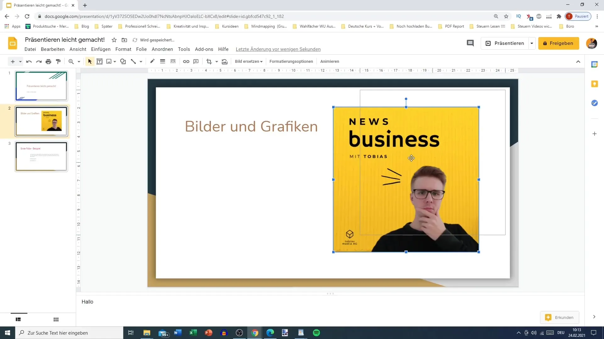 Integrating graphics and images effectively in Google Slides