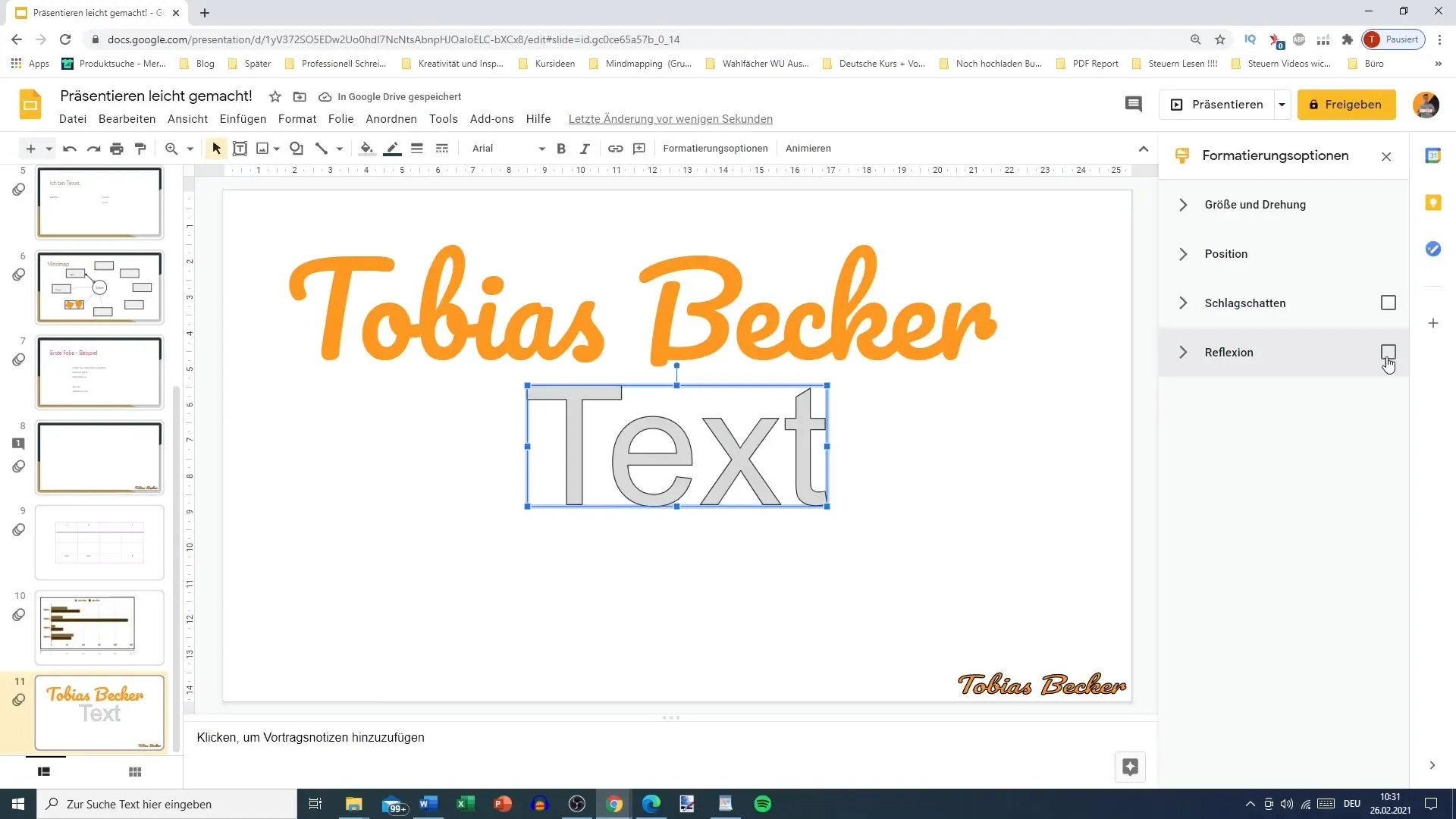 Menggunakan WordArt di Google Slides - mudah disesuaikan dan dihias