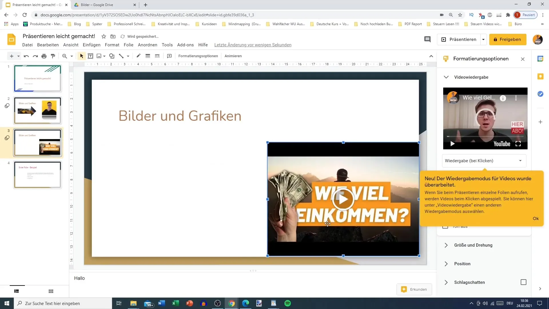 Insérer efficacement des vidéos dans Google Slides