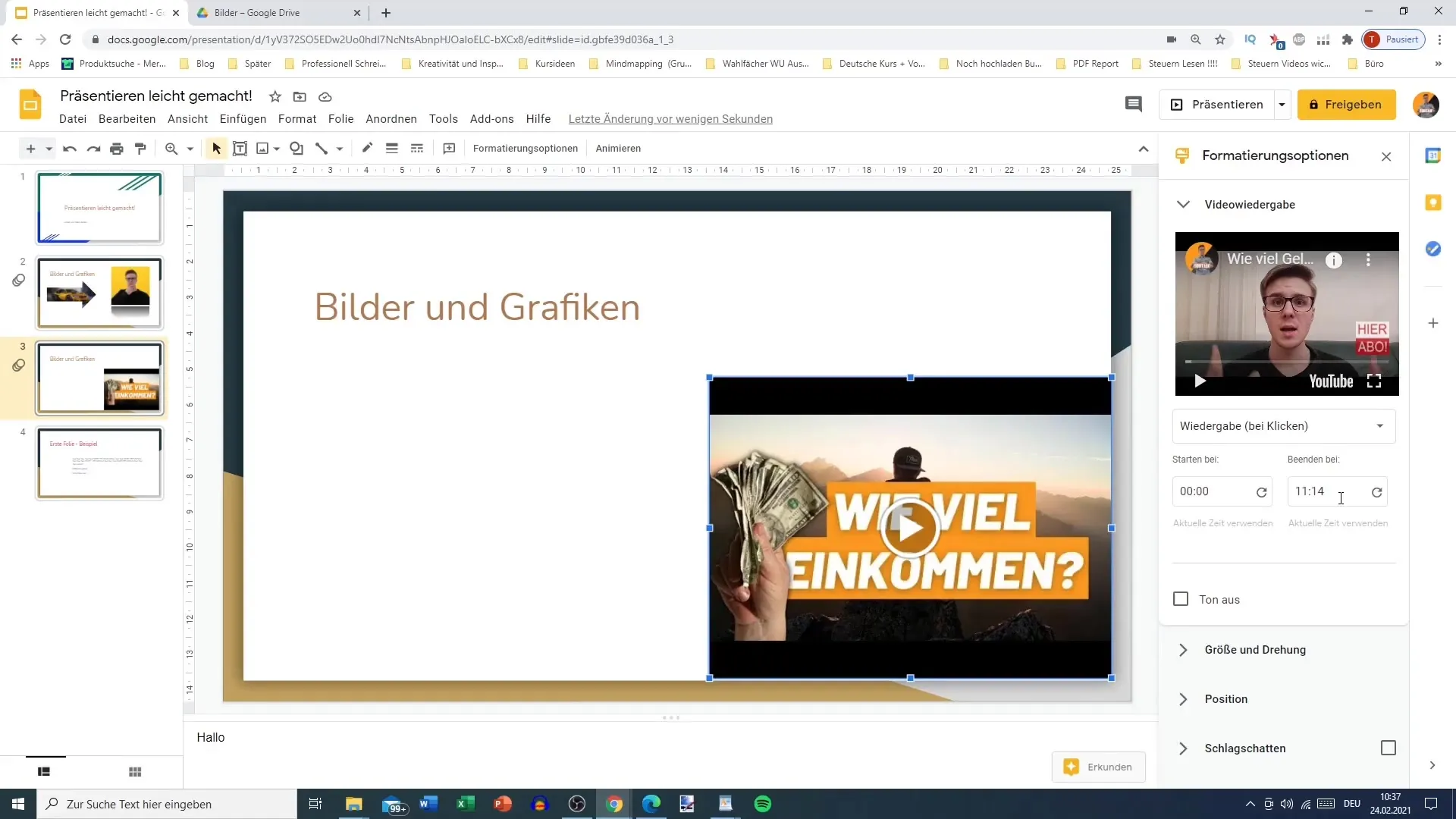 Insert videos effectively in Google Slides