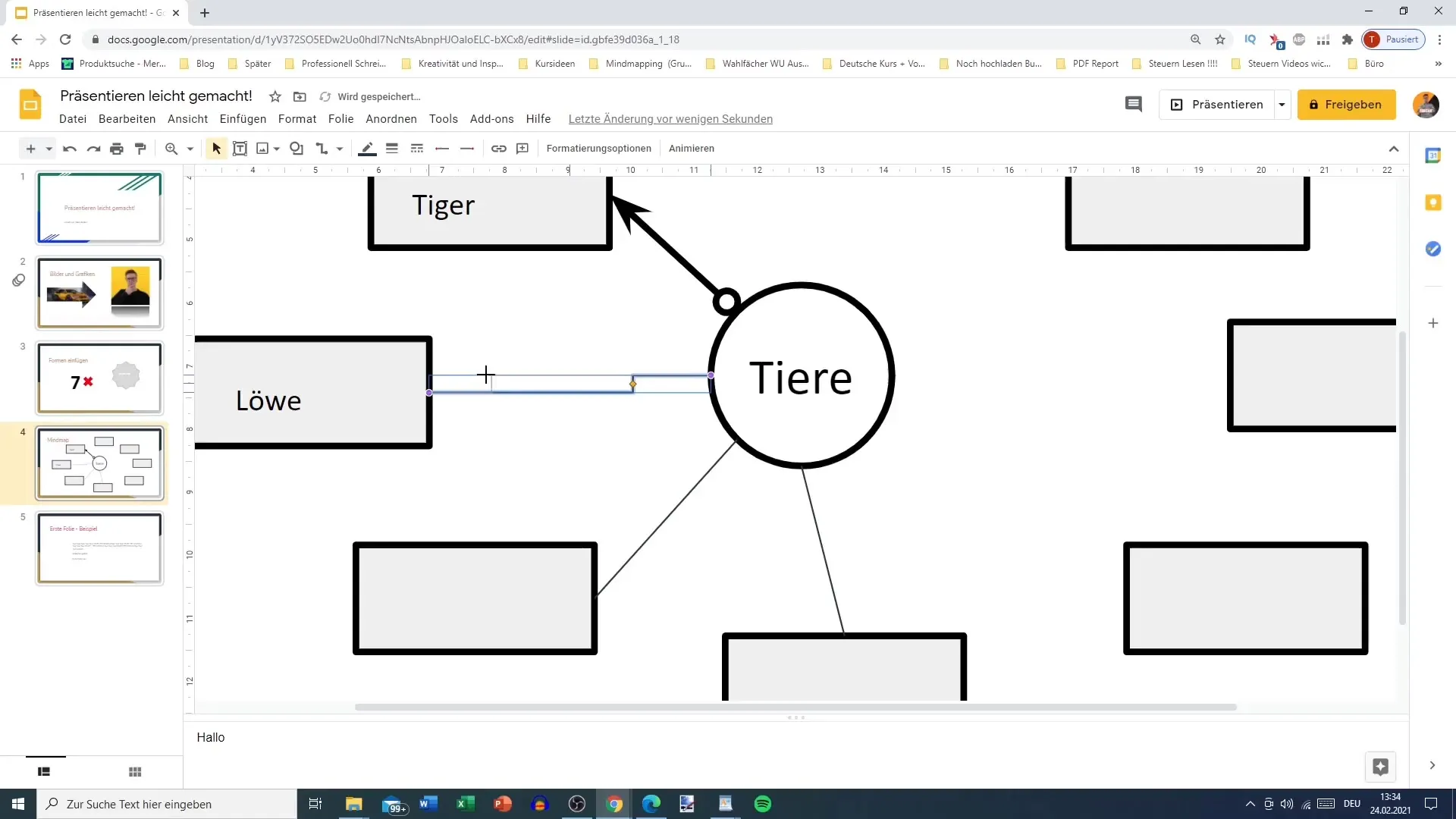 Create a mind map in Google Slides for beginners