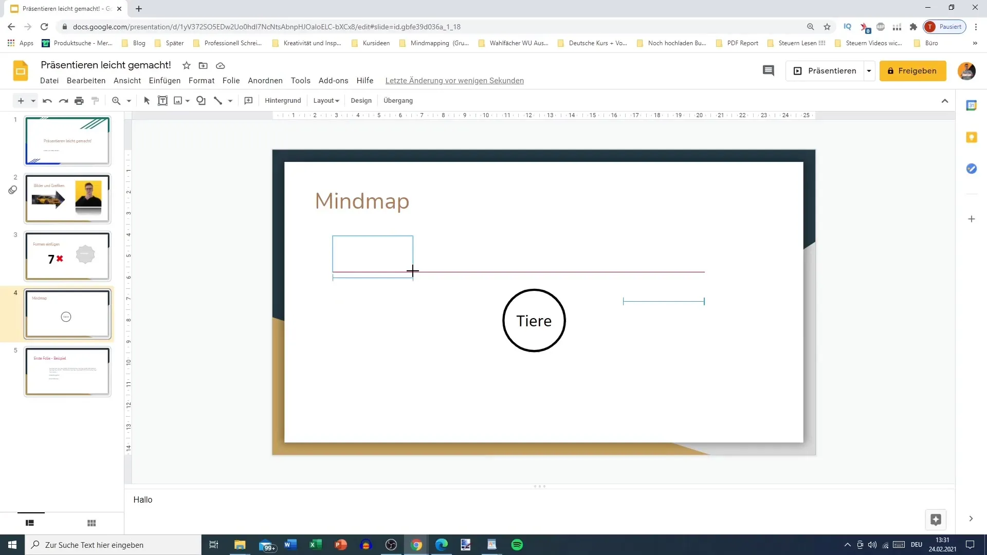 Create a mind map in Google Slides for beginners