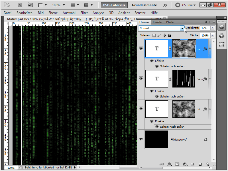 Matrix efekt s animáciou