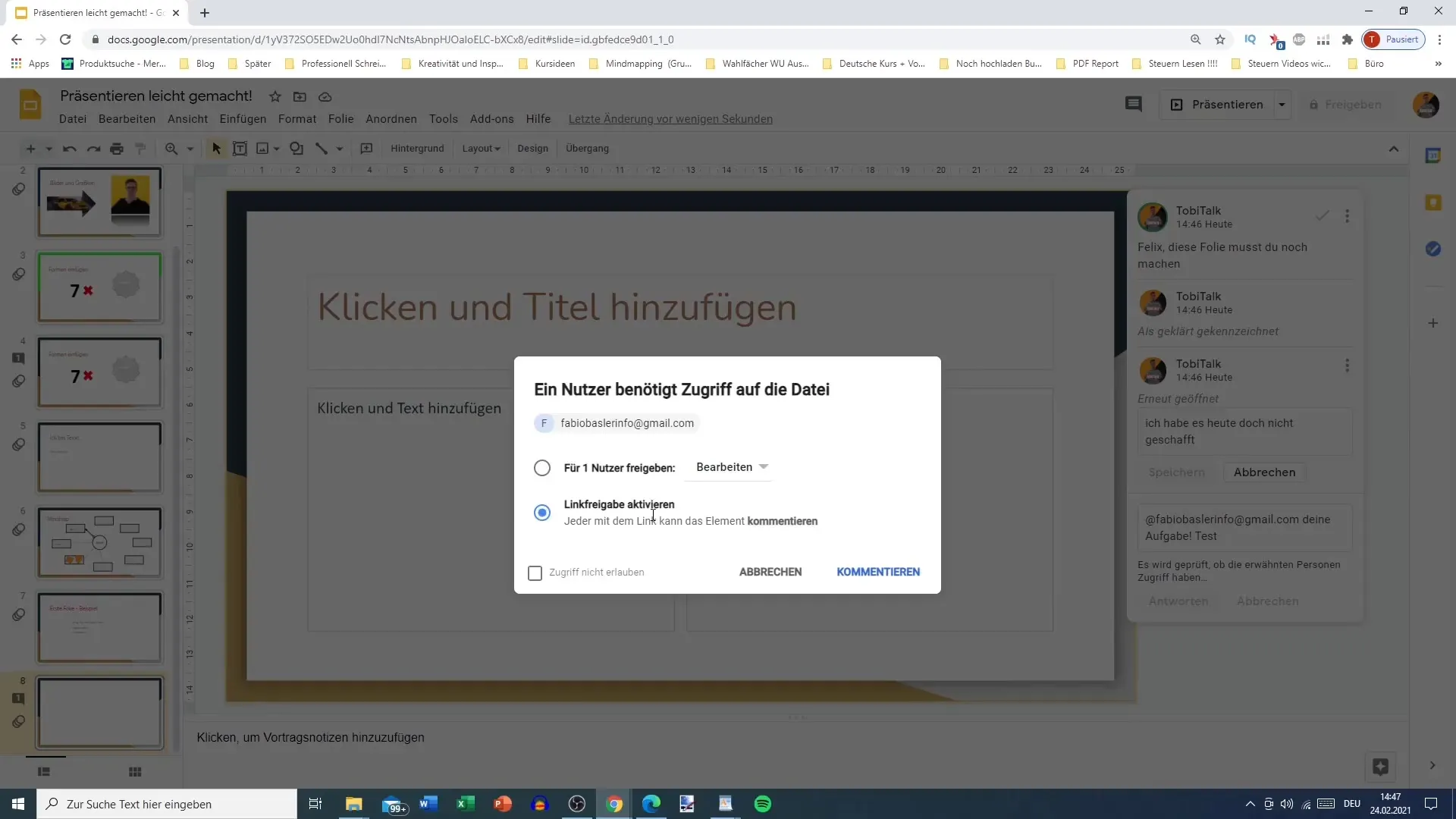 Efficient commenting made easy in Google Slides