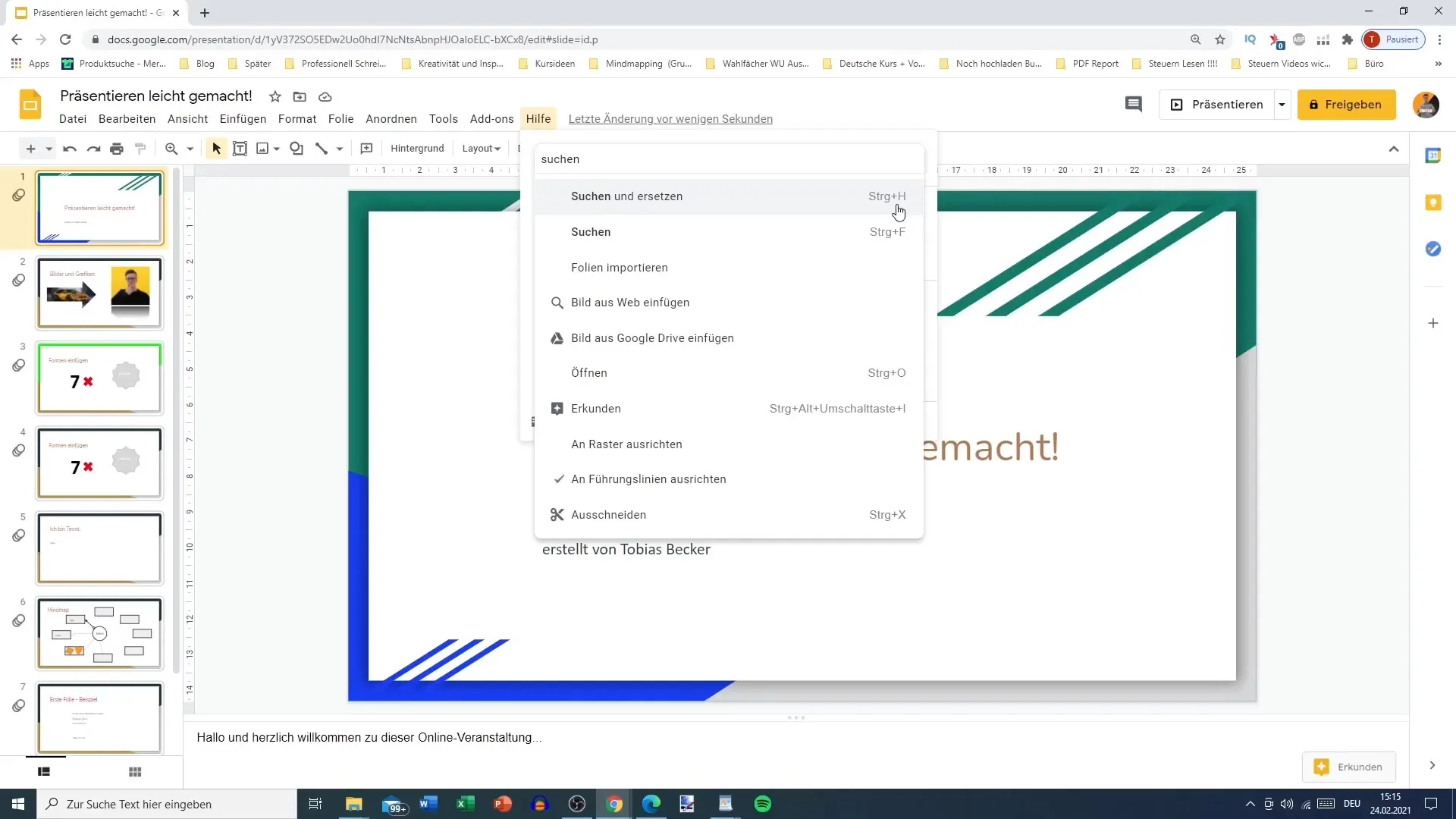 Search and replace effectively in Google Slides