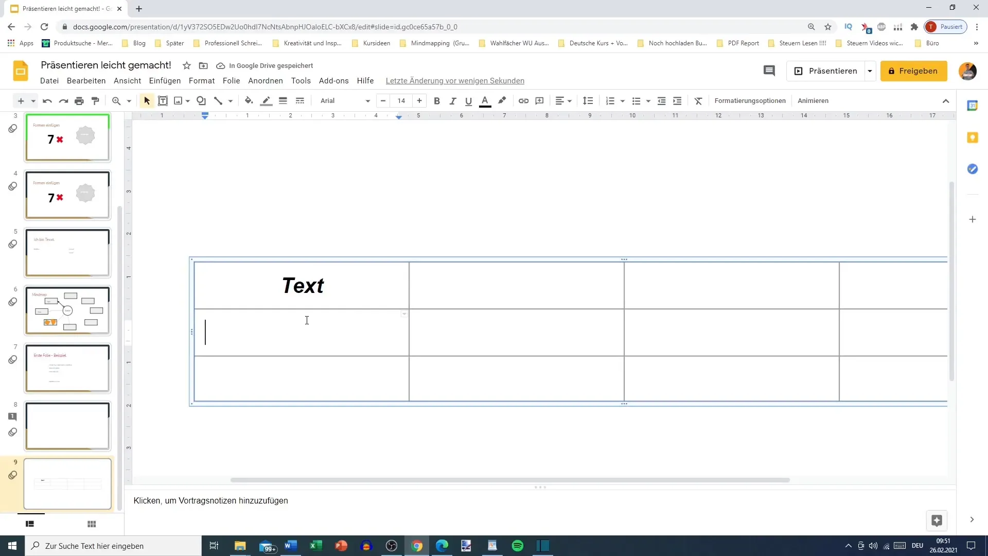 Crear y gestionar tablas en Google Slides