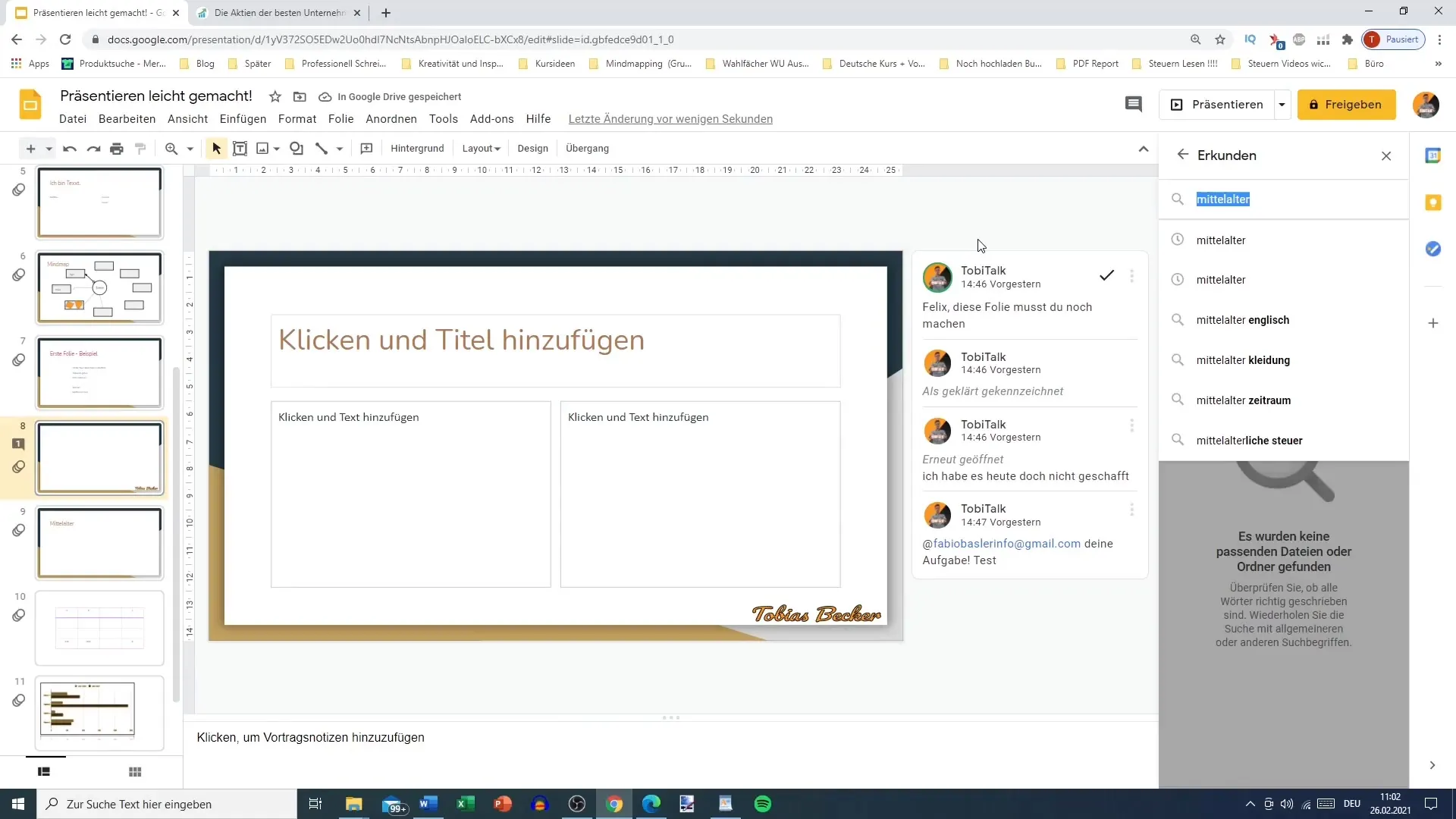 Google Slides: Work faster with the Explore tool