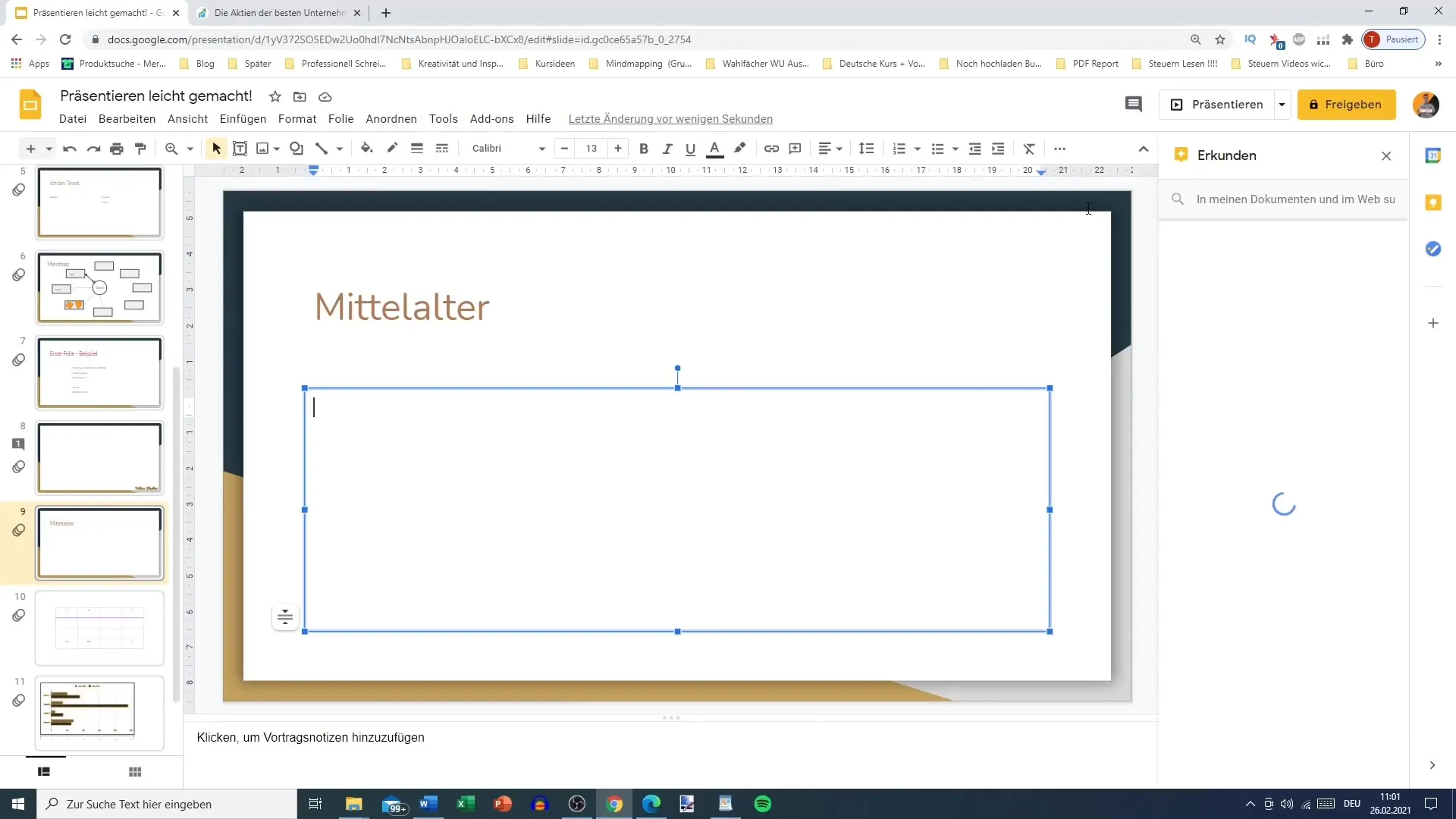 Google Slides: Travailler plus rapidement avec l'outil Explore