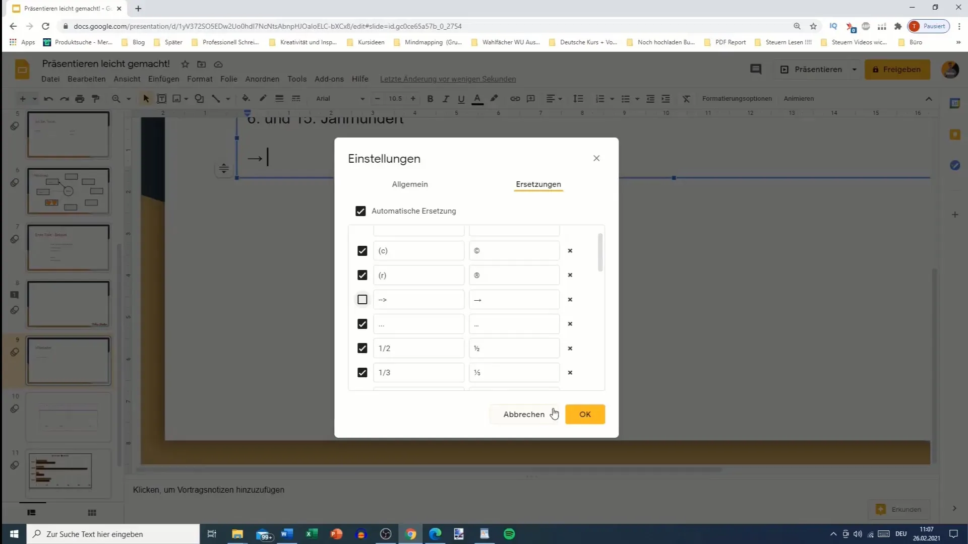 Advanced settings in Google Slides for more efficient presentations