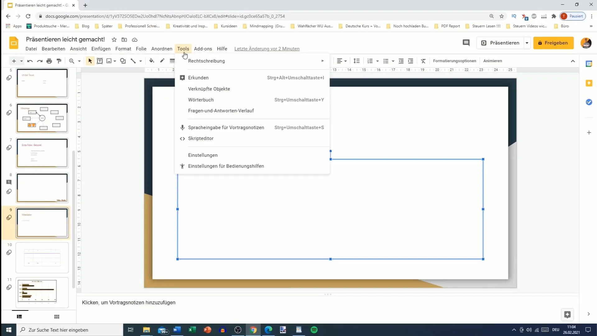 Advanced settings in Google Slides for more efficient presentations