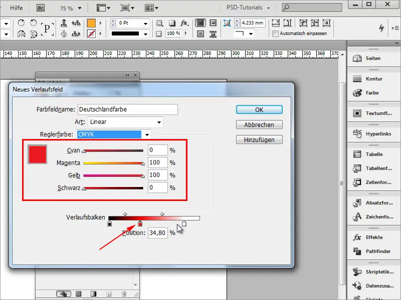 Adobe InDesignのヒント&トリック:グラデーションを利用して多くの作業を節約する(ドイツ国旗の例を参照) Adobe InDesignのヒント&テクニック:グラデーションを使用して多くの作業を節約する(例:ドイツの国旗)