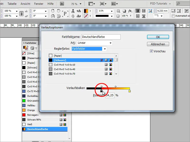 Adobe InDesignのコツとトリック:グラデーションを活用して作業を大幅に節約する方法(ドイツ国旗の例) Adobe InDesignのヒント&トリック:グラデーションを使って作業を効率化する(ドイツの旗を例に挙げる)