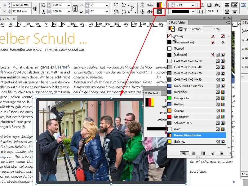 Adobe InDesignのヒント&トリック:グラデーションを使用して作業を大幅に節約する方法(ドイツ国旗の例) Adobe InDesignのヒント&トリック:グラデーションを使用して作業を大幅に節約する(ドイツの国旗の例)