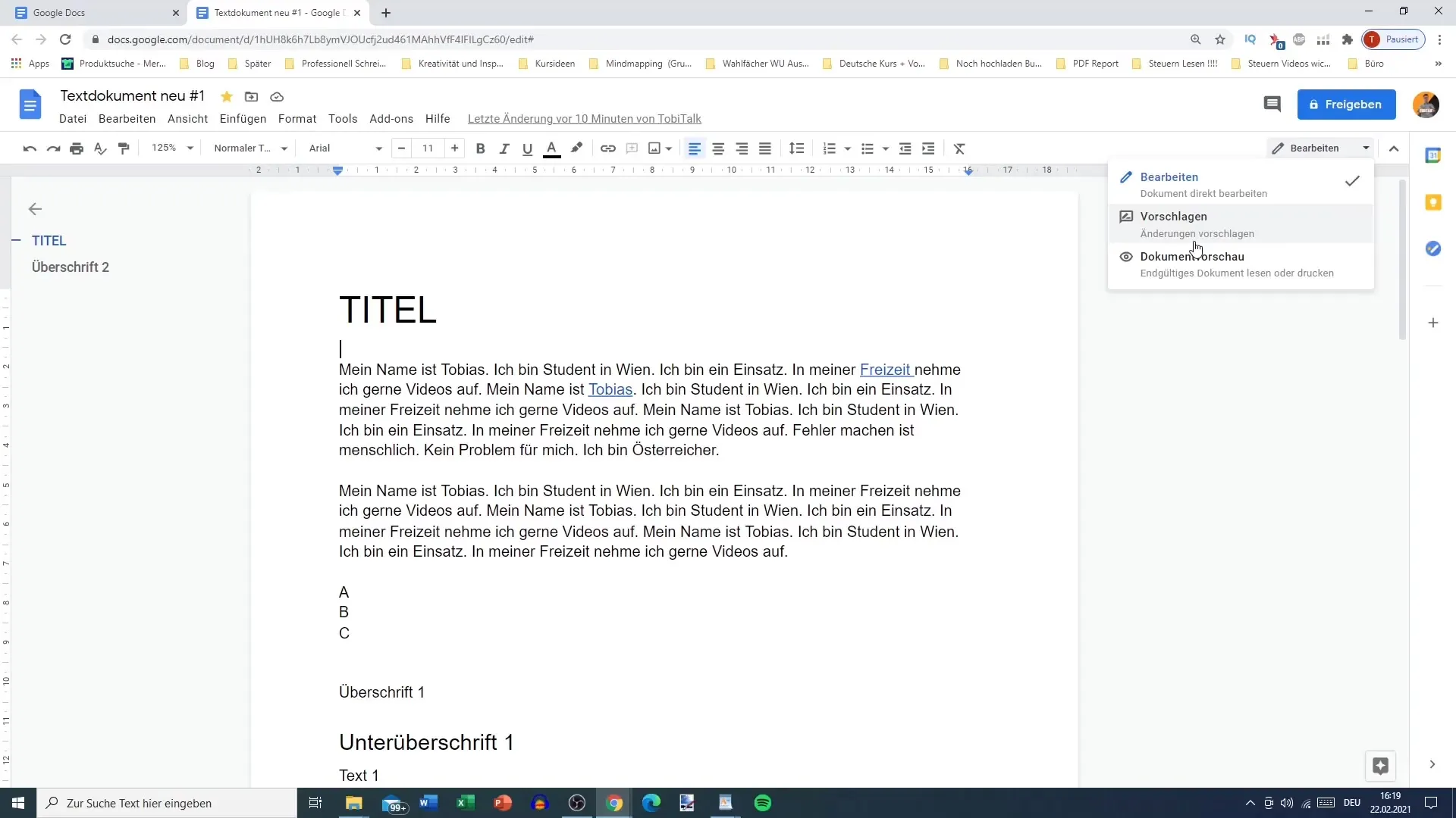 Fitur saran dalam Google Docs - Langkah demi langkah