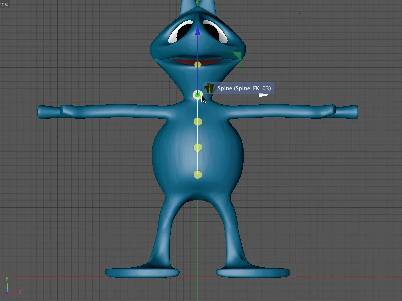 Novo no Release 13 - Rigging de um alien com um modelo de personagem.