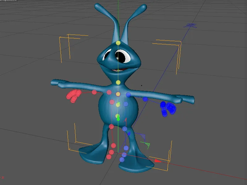 Novo no Release 13 - Rigging de um alienígena com um modelo de personagem.