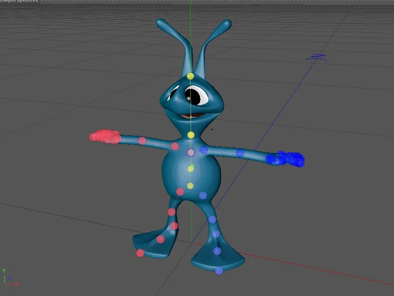 Novidade no lançamento 13: Rigging de um alien com um modelo de personagem.