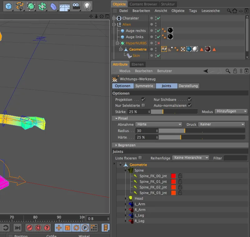 Novo no lançamento 13 - Rigging de um alien com um modelo de personagem