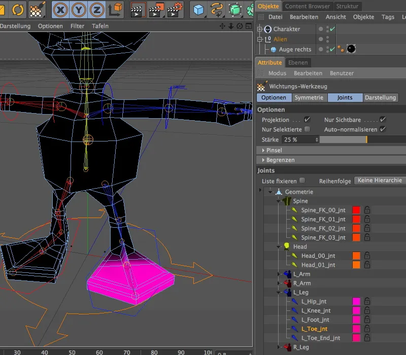 New in Release 13 - Rigging an alien with a character template