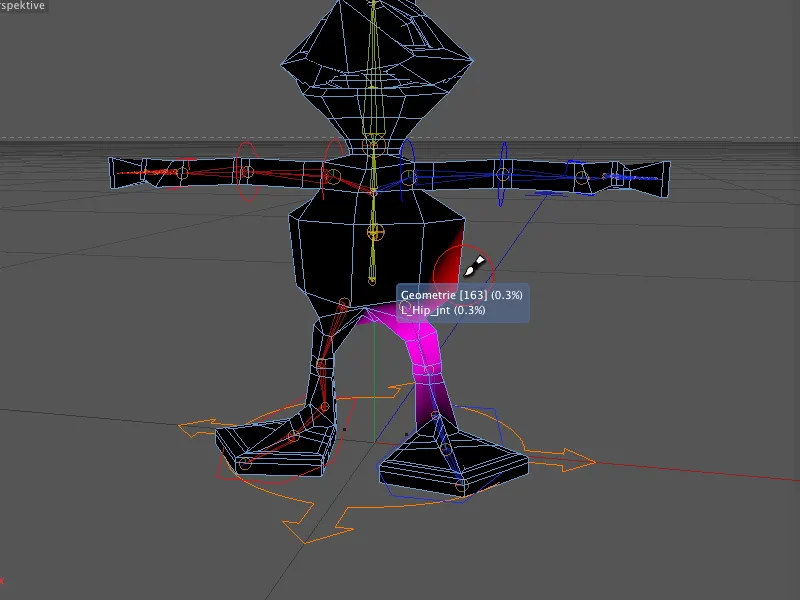 Novidades no lançamento 13 - rigging de um alienígena com um modelo de personagem.