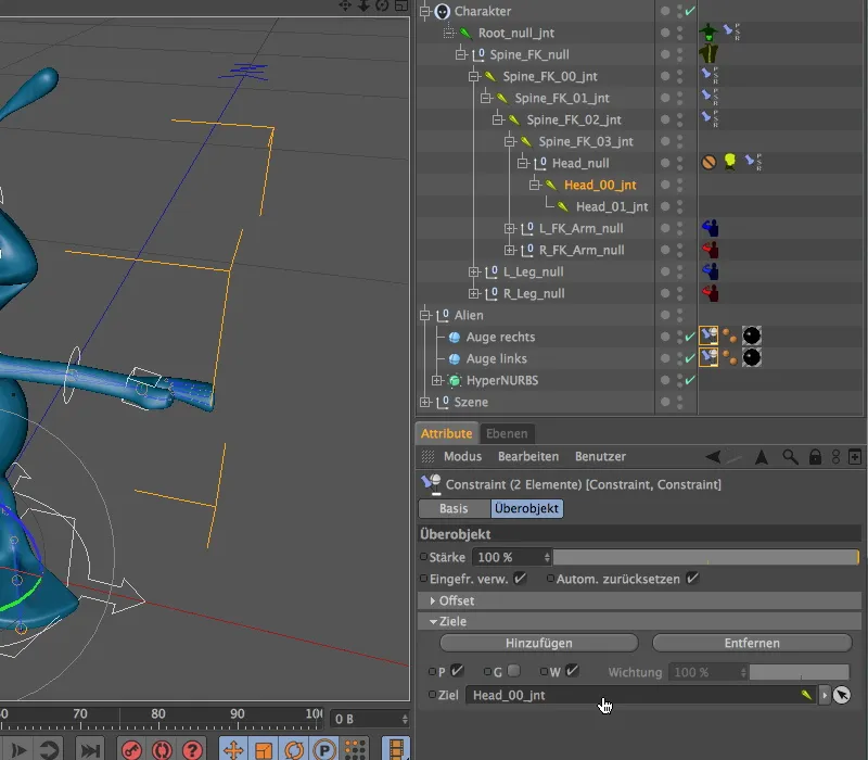 Novidade no lançamento 13 - Rigging de um alienígena com um modelo de personagem.