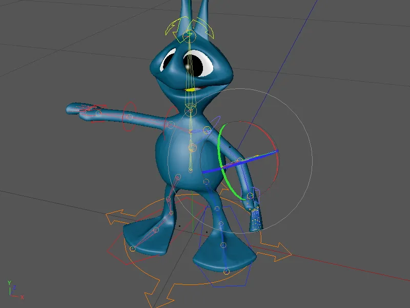 Novidade no lançamento 13 - Rigging de um alien com um modelo de personagem.