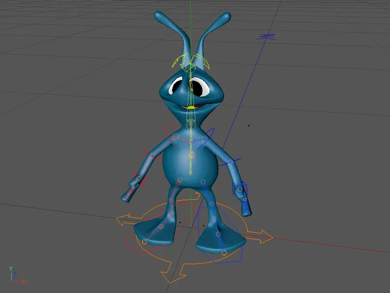 Novidade no Release 13 - Rigging de um alien com um modelo de personagem.