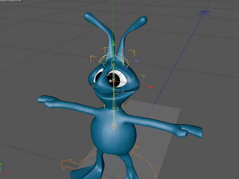 Novo no Release 13 - Rigging de um alien com um modelo de personagem.