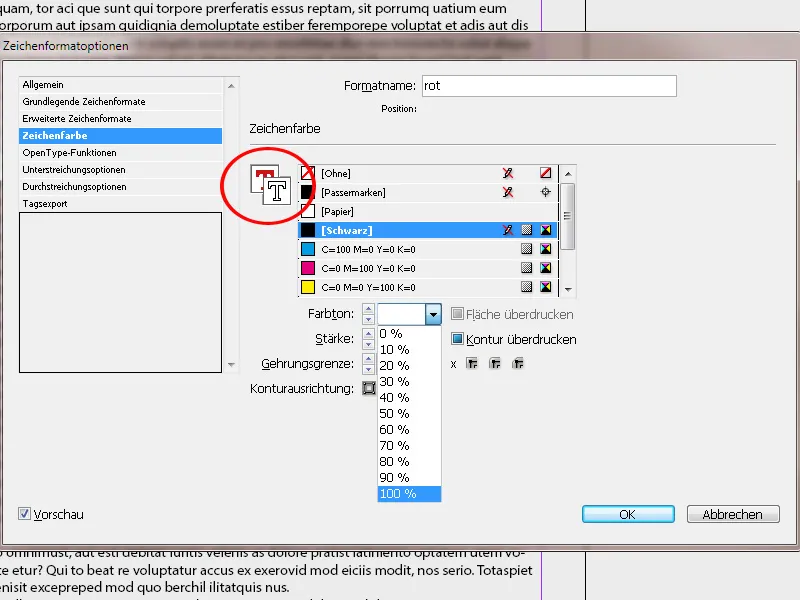 Zeichen- und Zeilenformate in InDesign