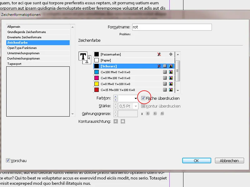 Zeichen- und Zeilenformate in InDesign