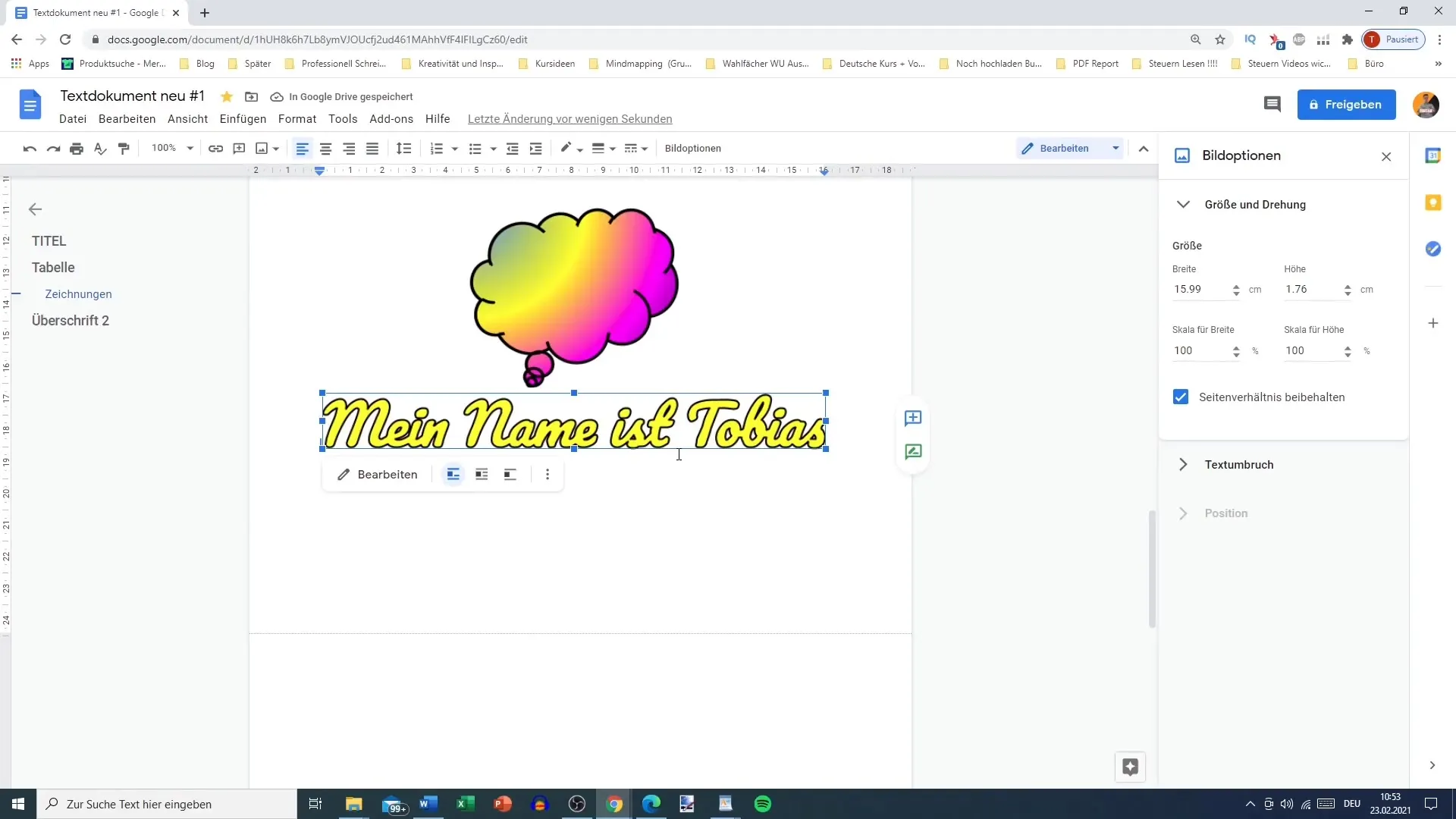 Ordne og design tekstfeltene i Google Docs