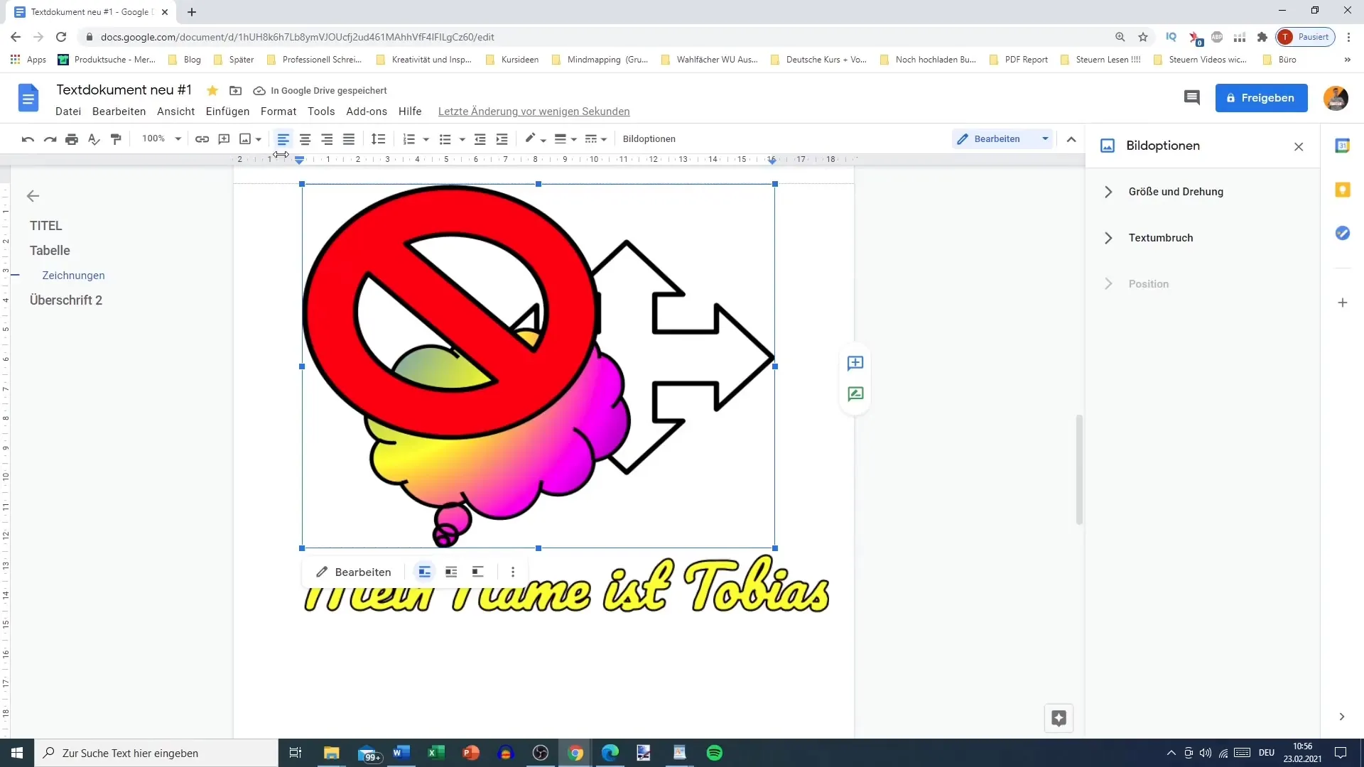 Susun dan desain kotak teks di Google Docs