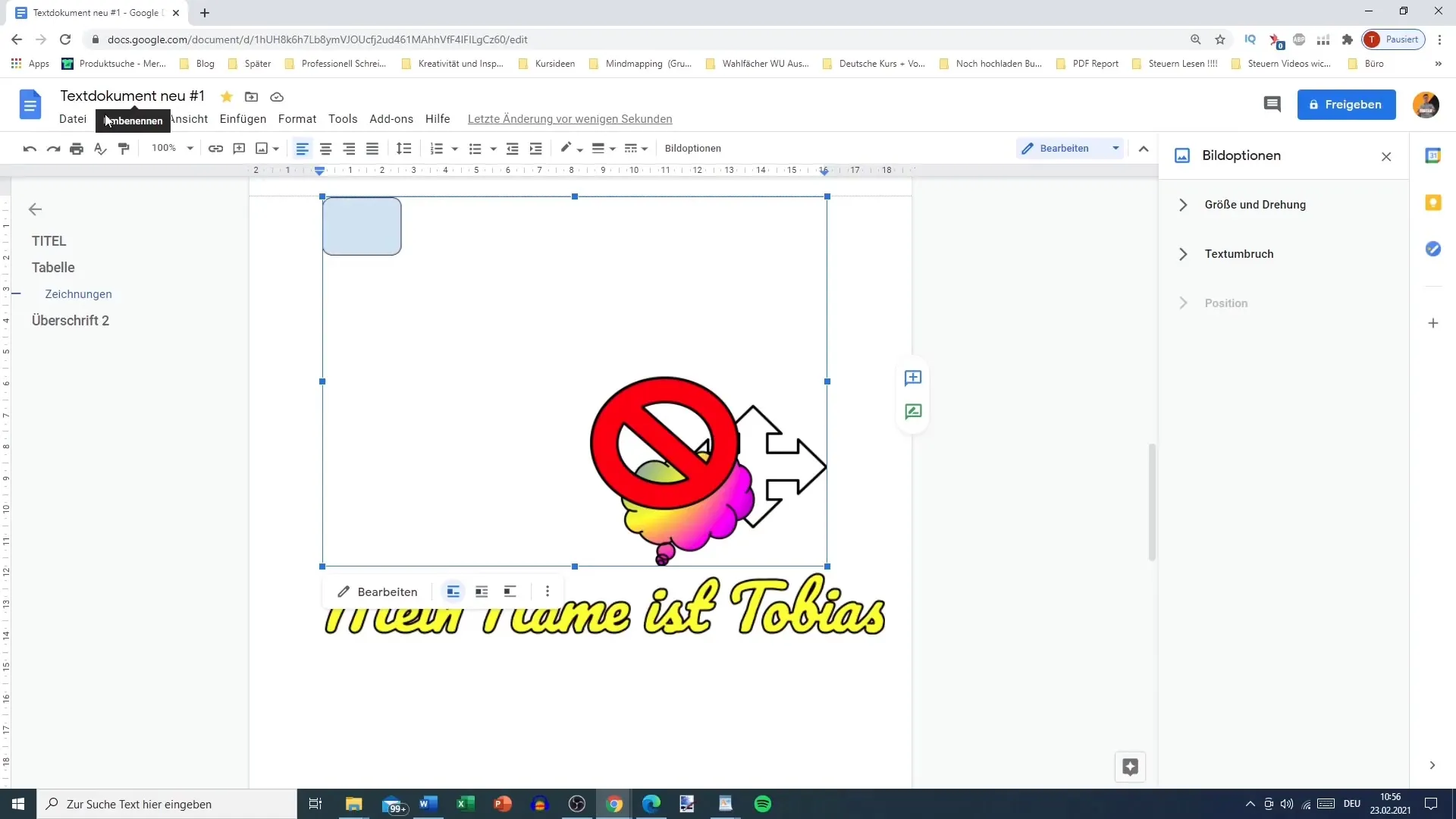 Menyusun dan mendesain bidang teks di Google Docs