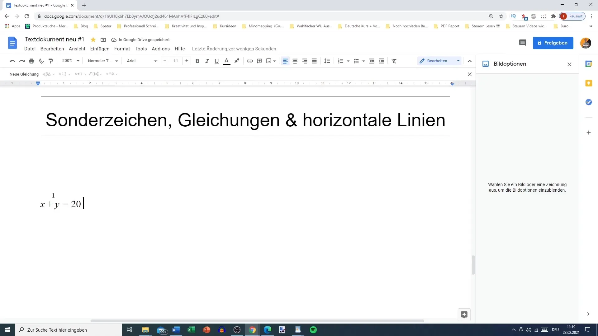 Menggunakan Google Docs dengan mudah: karakter khusus, persamaan, garis