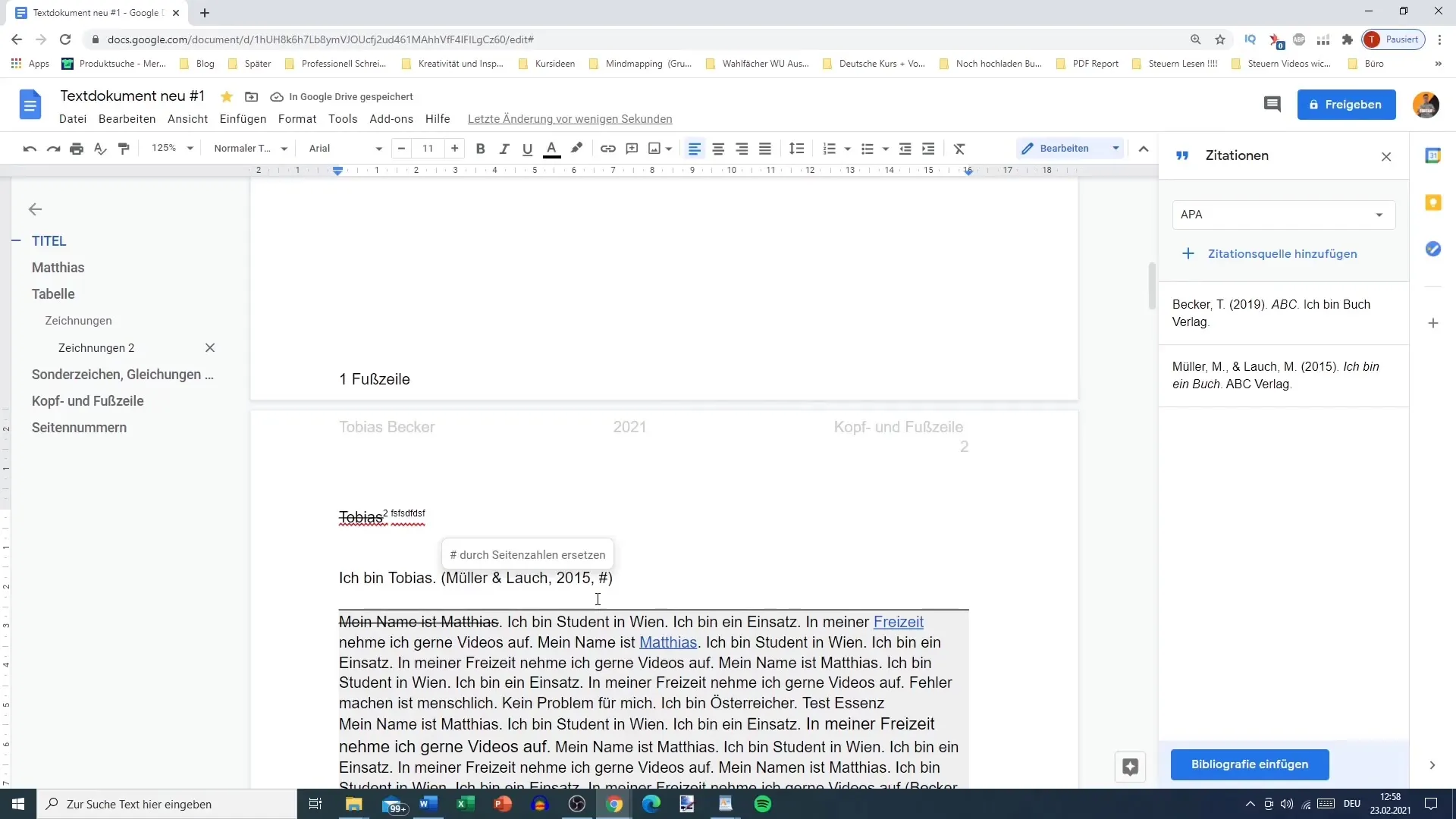 Profesjonell sitering og litteraturliste i Google Docs